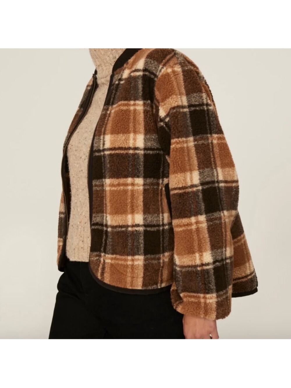 THE GREAT Sherpa Bomber Jacket Size 0 - Picture 2 of 11